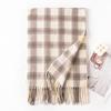 Korean Atmosphere Scarf for Women In Autumn and Winter Versatile for Couples Students Thickened Long Warm Plaid Shawl Dual Use