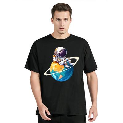 Astronaut Funny Print Graphic T-shirt Polyester Hip Hop New Summer Fashion Streetwear Tshirt Unisex Tops Tees O-neck Loose