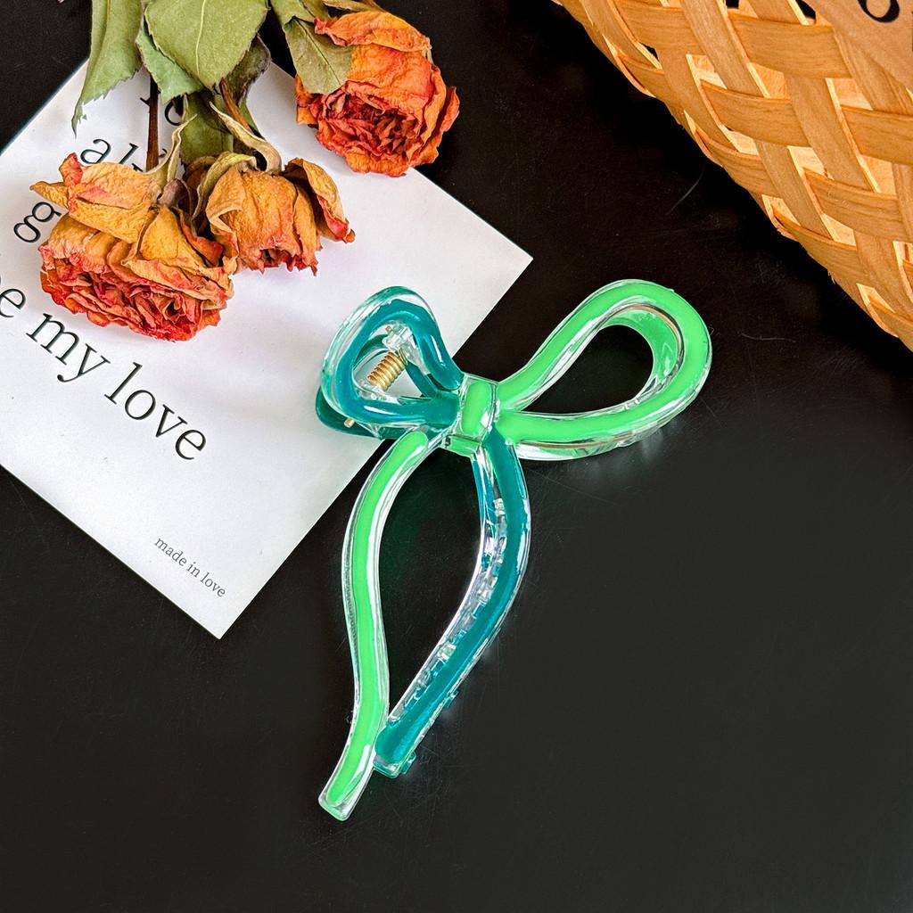 

Premium Quality Large Bow Hair Claw Clip For Fashionable And Trendy Hairstyles BlueGreen