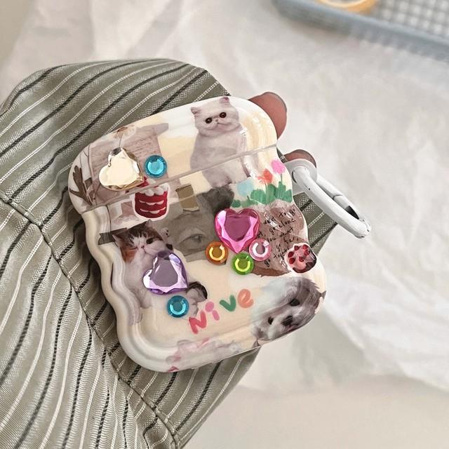 

Retro Cat 3d Nice Love Imd Wavy Cute Cartoon Earphone Case для Apple Airpods 1 2 Pro 2nd 3 Бездротова зарядна коробка Bluetooth Capa For Airpods 1 2