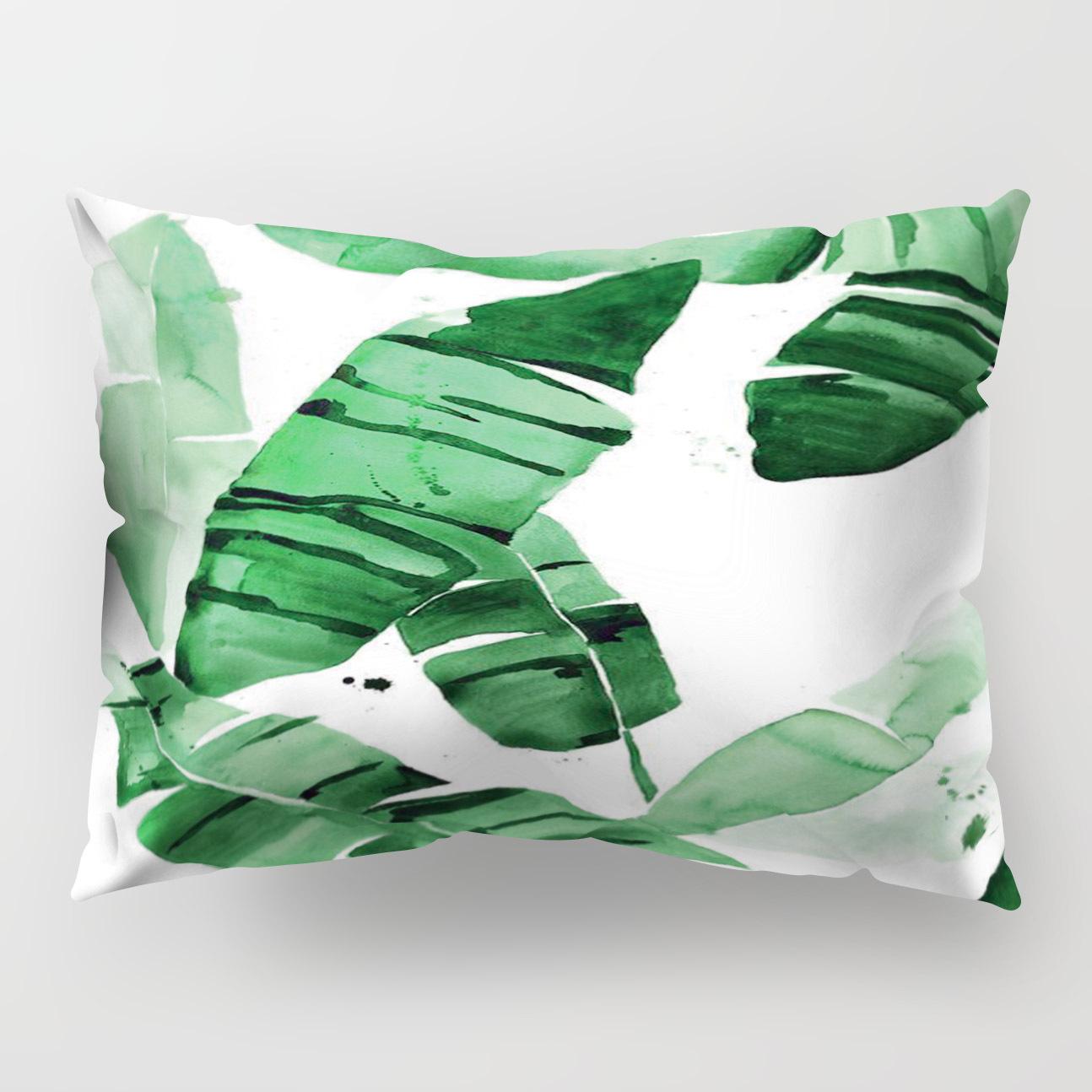 

Rectangular Pillow Spring Leaves Printed Pattern Pillow Waist Pillow Case Seat Cushion Cover Premium Durable Quality 50 * 30Cm without pillow core