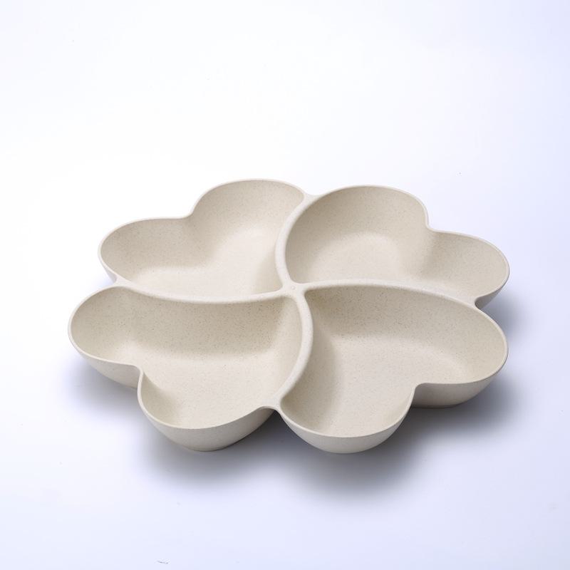 "Heart-Shaped European Fruit Plate for Creative Home Decor - Divided Candy Plate"