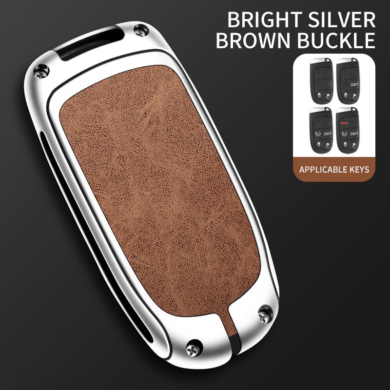 Leather Car Metal Key Case Cover for JEEP Grand Cherokee WK2 Renegade Compass Cherokee Traitor Compass Keychain Accessories