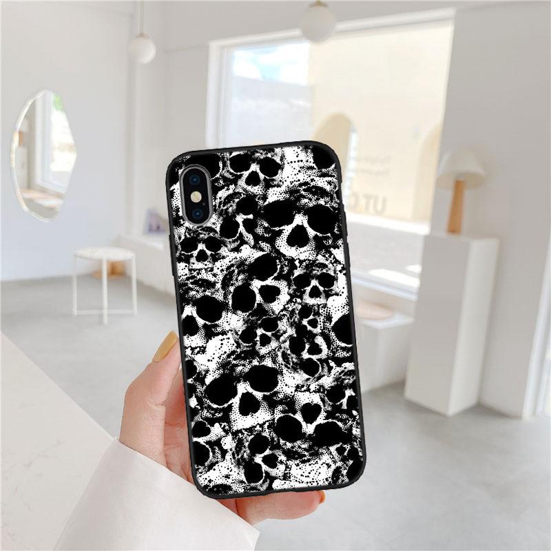 LO87 Skeleton Skull Phone Case for Samsung Galaxy A11 A12 A13 A15 A52S A53 A55 A56 A70 A71 A72 A73 F06 F16 F56 S10 Plus S10e