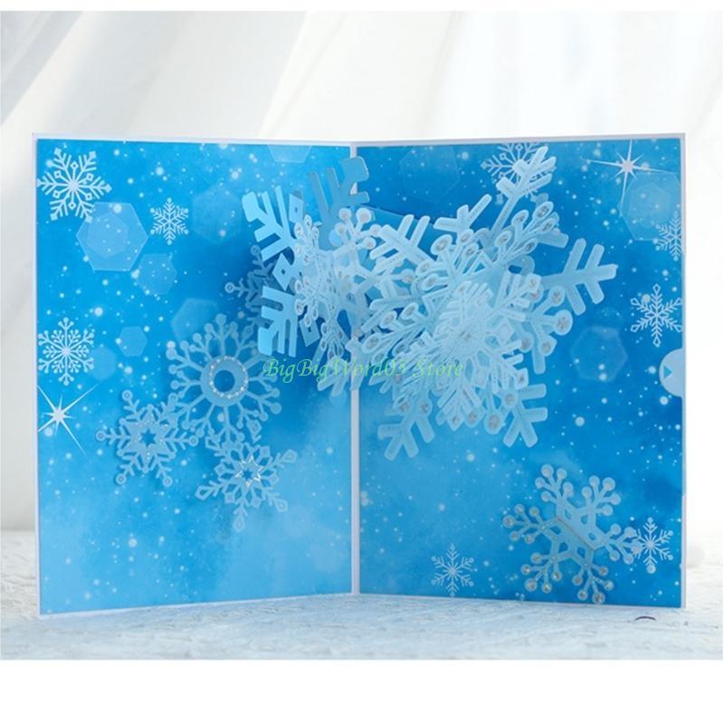24TE 3D Snowflake Greeting Card Fine Papercraft Party Decoration Greeting Small Kits