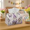 2D Flat, 1 Dreamy Gnome Tissue Box with Lavender Butterfly Design, Made of Durable Fabric. Suitable for Kitchen, Living Room, Bedroom, and Car, It's a