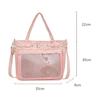 Elegant Transparent Ita Bag Large Capacity Pure Color Y2K Tote Bag Original Design Minimalist Style Shoulder Bag School Use