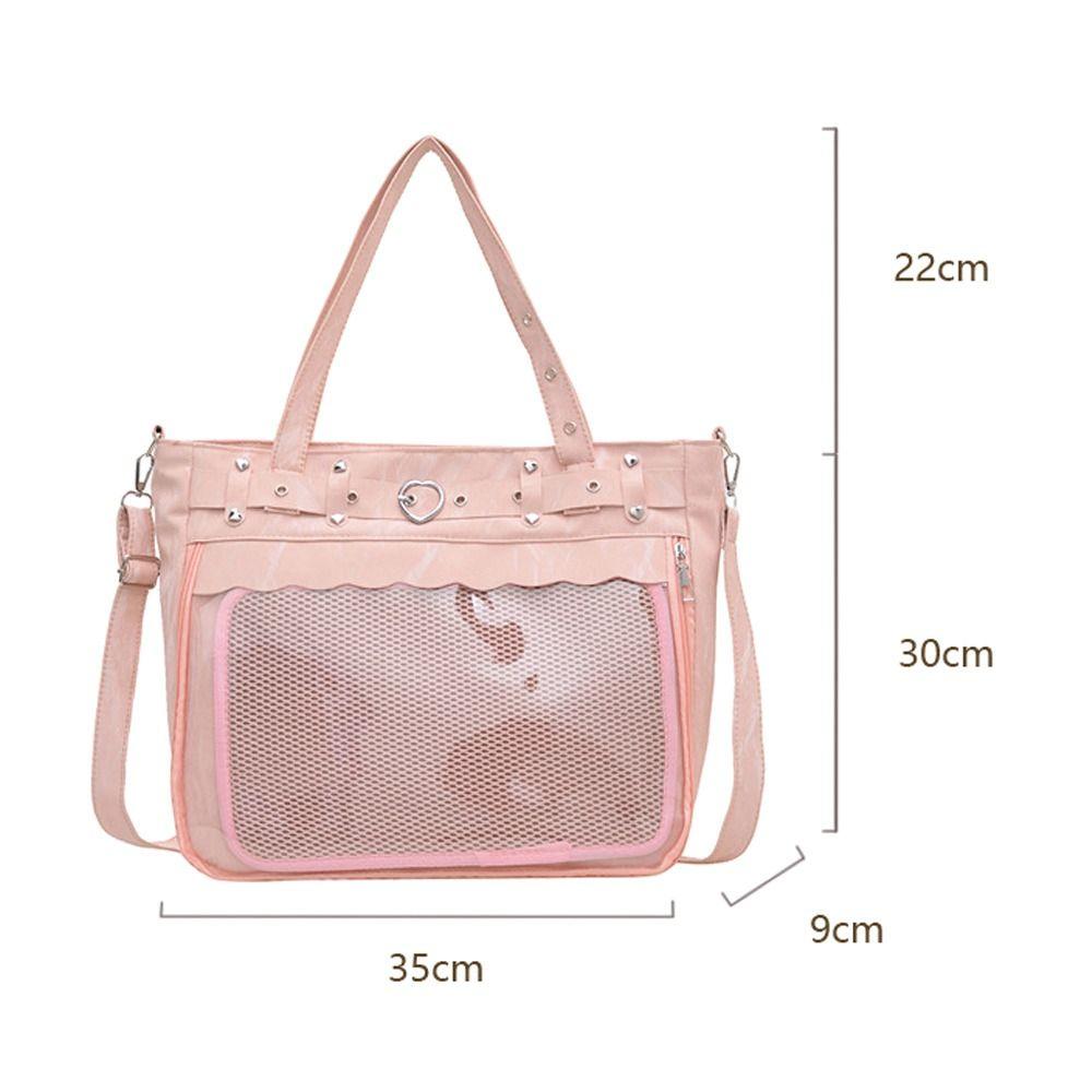 Elegant Transparent Ita Bag Large Capacity Pure Color Y2K Tote Bag Original Design Minimalist Style Shoulder Bag School Use