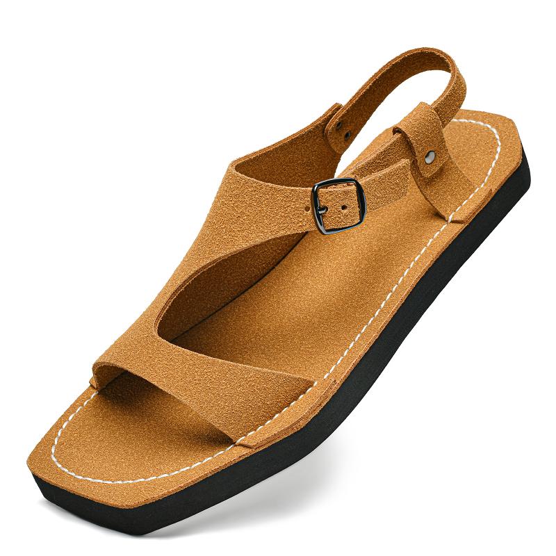 Fashion Comfortable Outdoor Sandaly Leisure Sandals New Arrival Men's Leather Sandals Stylish Summer Flats Hollow Fashion Beach Shoes