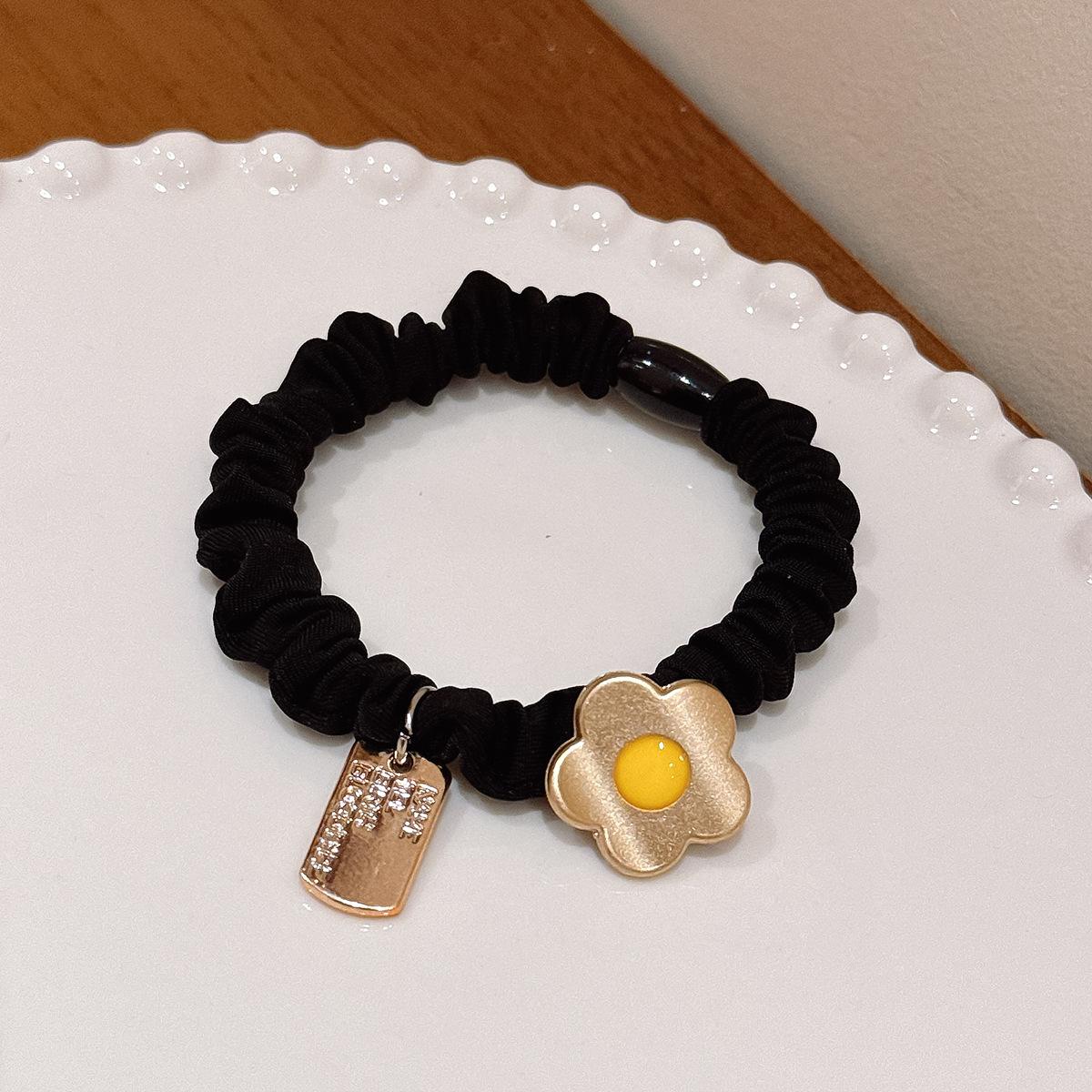 Luxury-luxurious Style Flower Hair Band Hair Tie for Women To Style Their Hair Elastic Band Hair Accessory with High Appearance Level 2pcs чёрный