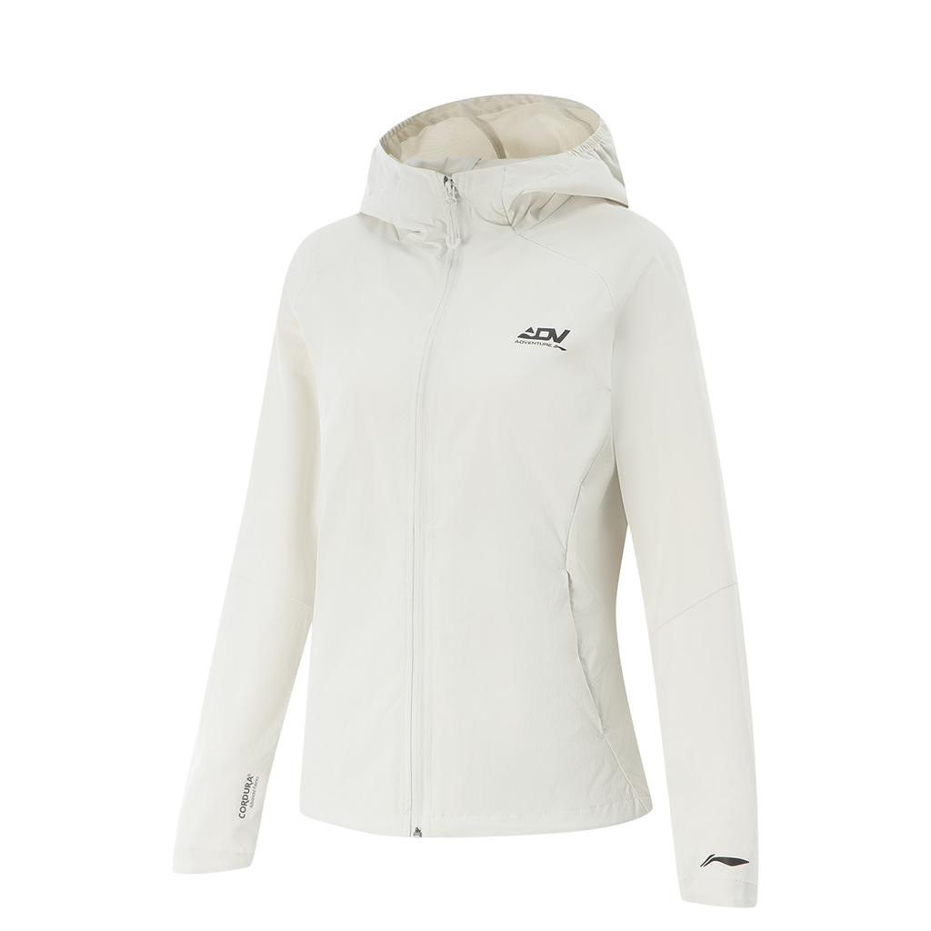 Li Ning Running Series Letter Zipper Hooded Versatile Casual Cardigan Jacket Women jackets White-Birch-Gray AFYV002-1