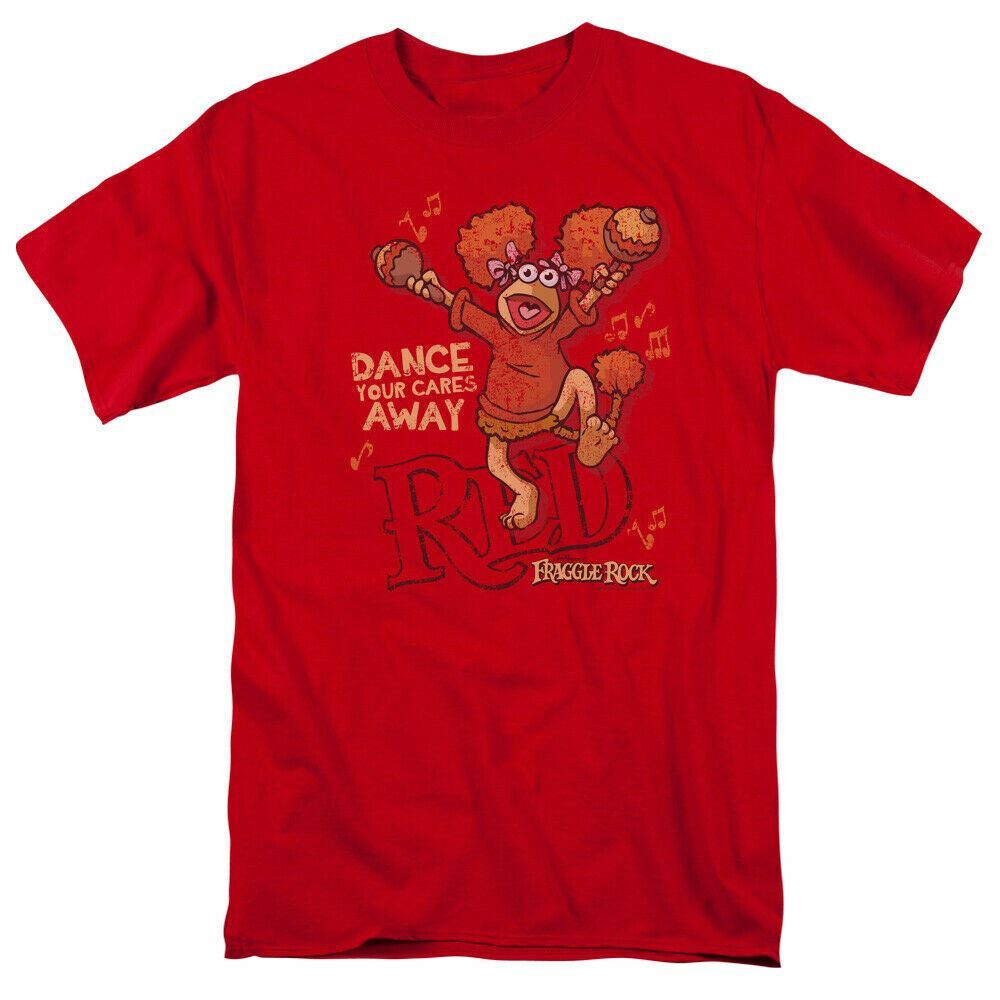 26 Fraggle Rock Dance T Shirt Mens Licensed Classic TV Show Red Unisex T-Shirt XL