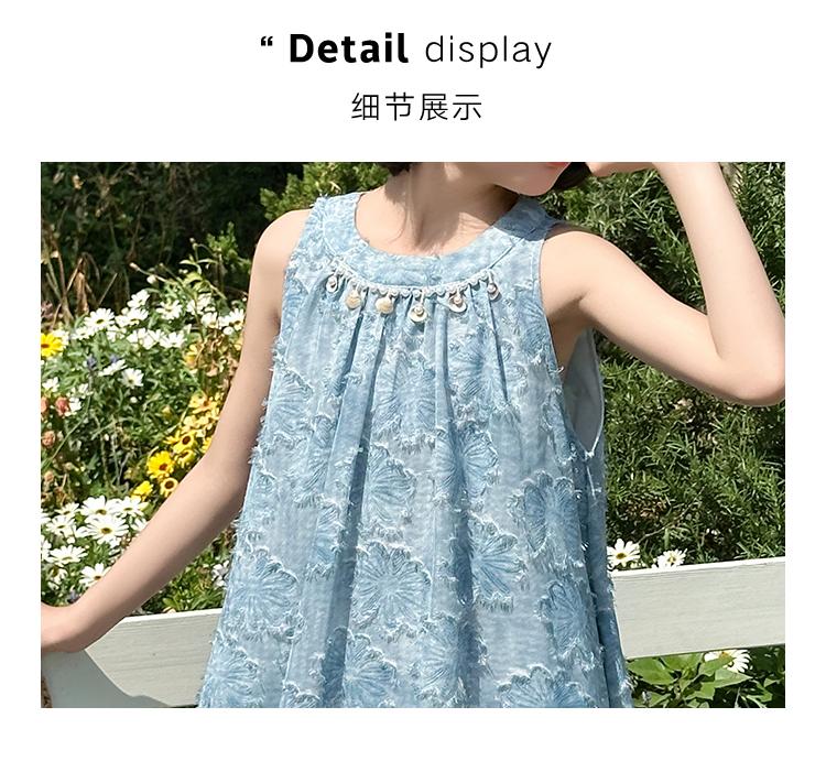 Girls' Dress Summer 2026 New Style Mid University Children's Stylish Tank Top Skirt Girls' Lace Holiday Beach Skirt Trendy