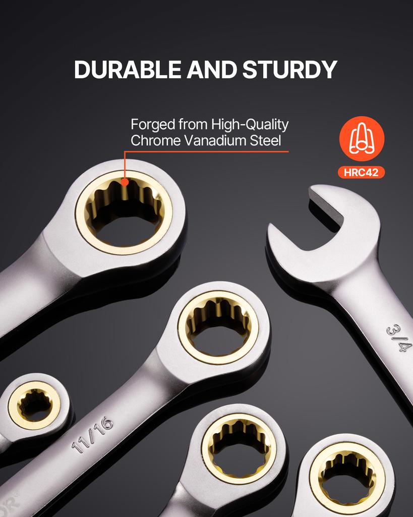 SucceBuy Combination Wrench Set 24/30-Piece Ratcheting Wrench Set with Organizer Rack Cr-V Steel Wrench Set SAE  Metric