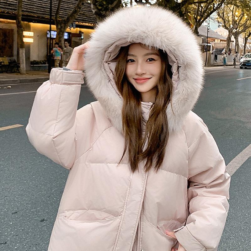 DAFIFY Women's Fashion Casual Fall Winter Solid Color Print Long Sleeve Jackets & Coats Down Coats