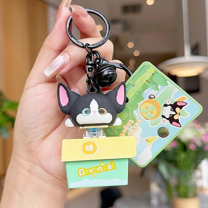 With Rex Devon Glasses Hats Keychain Cat Keyring Backpack Pendant Kids Gift