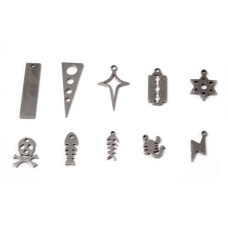 20 Stück Edelstahl Kreuz/Fischgräten/Klinge Charms Anhänger DIY Halskette Ohrringe Armbänder Anhänger Schmuckherstellung Zubehör