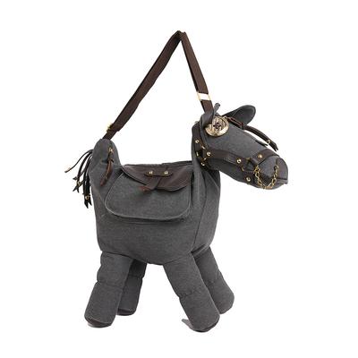 Borsa da donna casual di design di nicchia alla moda retrò in tela di grande capacità ins creativa a spalla a tracolla