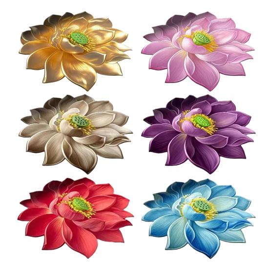 Lotus Flower Shaped Rug 3D Visual Effect Lotus Carpet Absorbent Area Rug with Non-Slip Backing for Bedroom Living Room Bathroom Kitchen