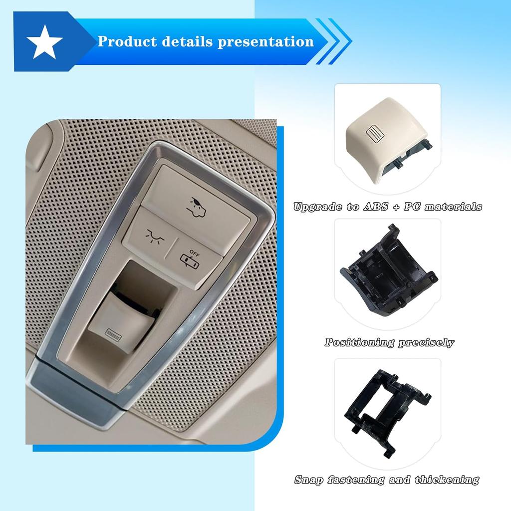 Compatible with Mercedes Benz Sunroof Switch Button,Car Sunroof Switch for Mercedes Benz ML GL GLE GLS W166 W292 ML300 ML350 GLE350 (Cream White)