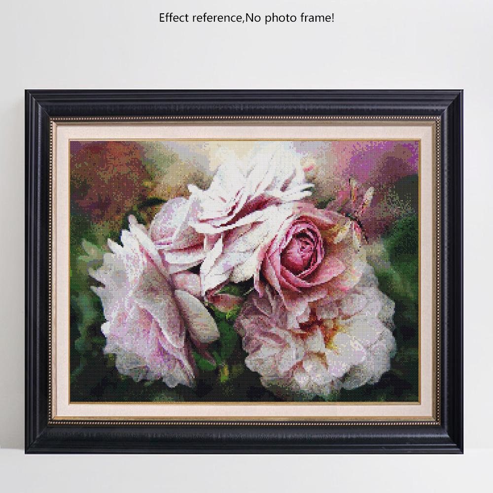 Diamond Painting Embroidery Flowers Picture Rhinestones Full Display Full Round Arrival Diamond
