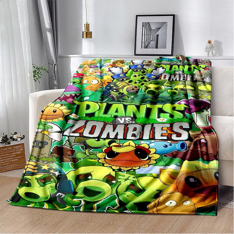 P-Plants vs. Z-Zombies Game Blanket Sofa Office Nap Peashooter Blanket Student Dormitory Bed Cover Customizable