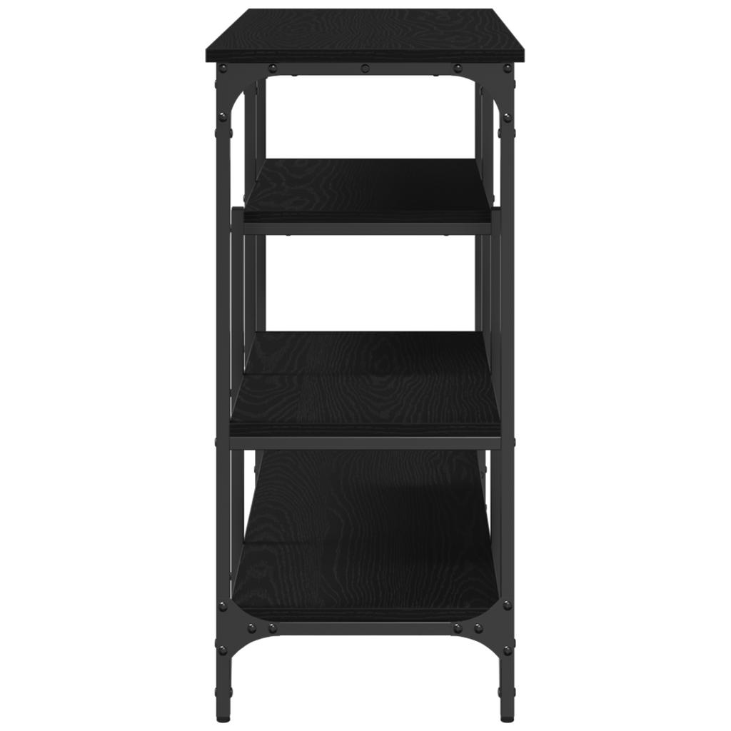 Console Table with Shelf Black Oak Effect 100 X 35 X 75 Cm