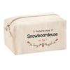 Multifunction Toiletry Bag - PLANETEE - Personalized Toiletry Bag with First Name - Top Snowboarder - Cotton - Zip Closure