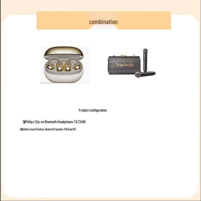 

Philips TAT3469 Clip-on Earbuds & Jinyun S16 Outdoor Speaker Bundle