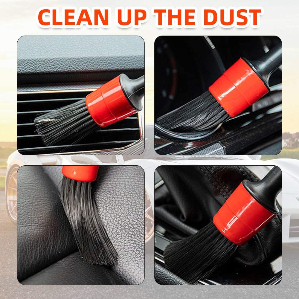 10PCS Car Detailing Brush Set Premium Fiber Multifunction Cleaning Brush For Cleaning Wheels Engine Interior Air Vents Wash Kit