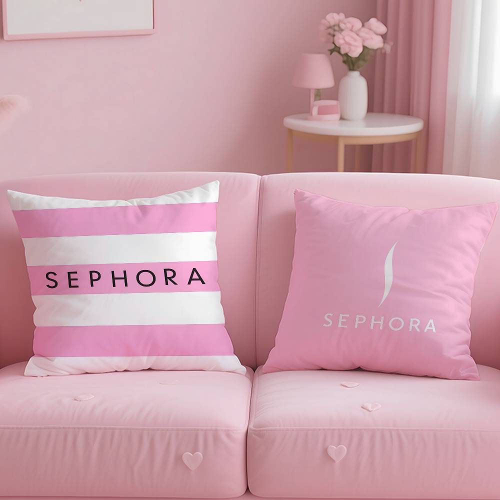 MAkeup Luxurny Fashion Brand S-SEPsHORA Pillow Case Anti-dustmite Pillowcase Invisible Zipper Silky Short Plush Sofa Cushion Cov