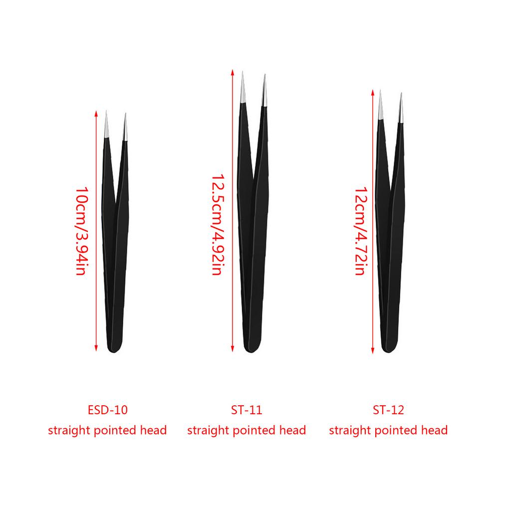 Zestaw pincet ze stali nierdzewnej z zakrzywioną i prostą końcówką do zdobienia paznokci, dżetów i koralików 6-częściowy zestaw narzędzi ręcznych