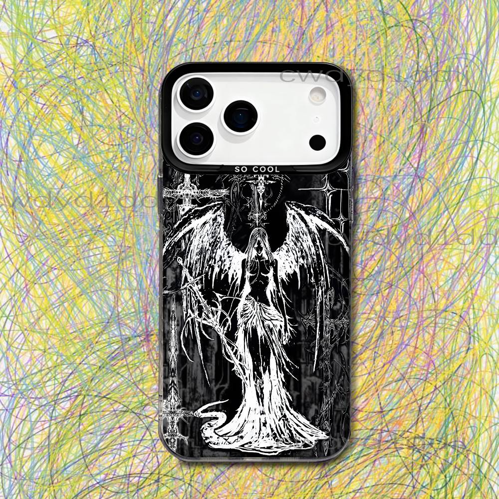 G-Gothic Cyber Sigil Cybersigilism For iPhone 17,16,15,14,13,12,X,8,Pro,Max,Plus,SE4,Air,Mini Black IMD Matte Case