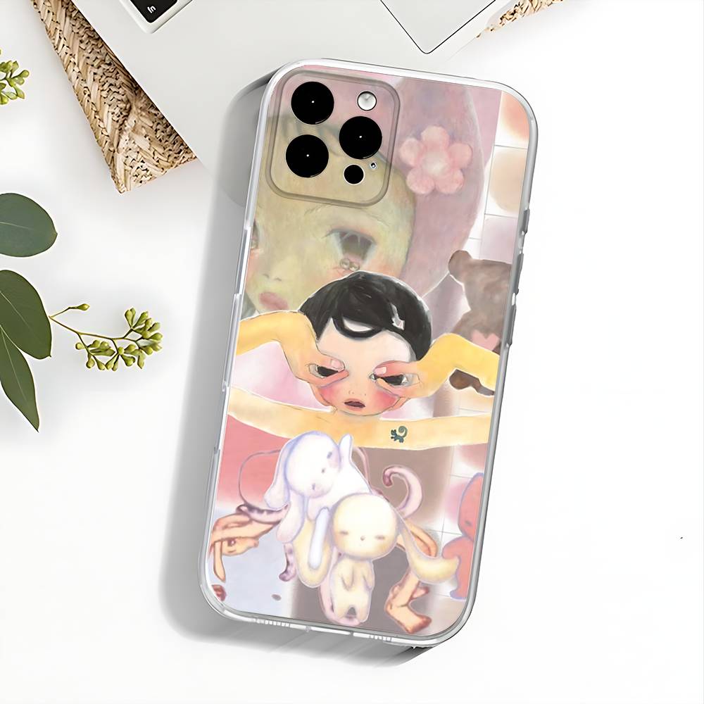 Cute Y-Yoshitomo Nara Phone Case For iPhone 17,16,15,14,13,12,11 Pro,Max,Plus,X,XS,XR,SE4,E Mini Transparent Soft Cover