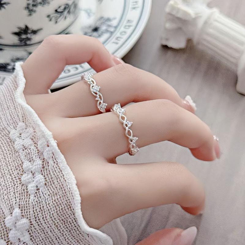 Spitze Spitze Zirkon Perle Öffnungsring Exquisit Prinzessin Unterwegs Nischen Design High-End Freundin Ring Frau