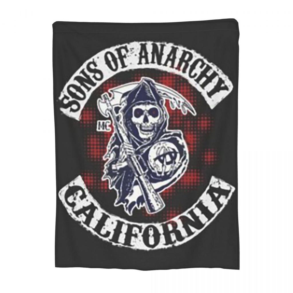 Deka SOA Sons Of Anarchy, flanelová lehká deka, přehoz na pohovku, ložní prádlo, kancelářské přehozy, přehoz na postel