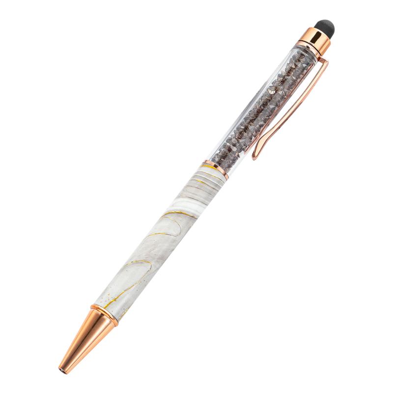 

Шариковые ручки, средний кончик 1 мм, чернильная рабочая ручка с зажимом, мраморные узоры, металл, удобное письмо серый