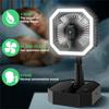 Portable Foldable Mini Fan With Led Light Rechargeable Adjustable Height Angle Usb Fan For Travel Office Home