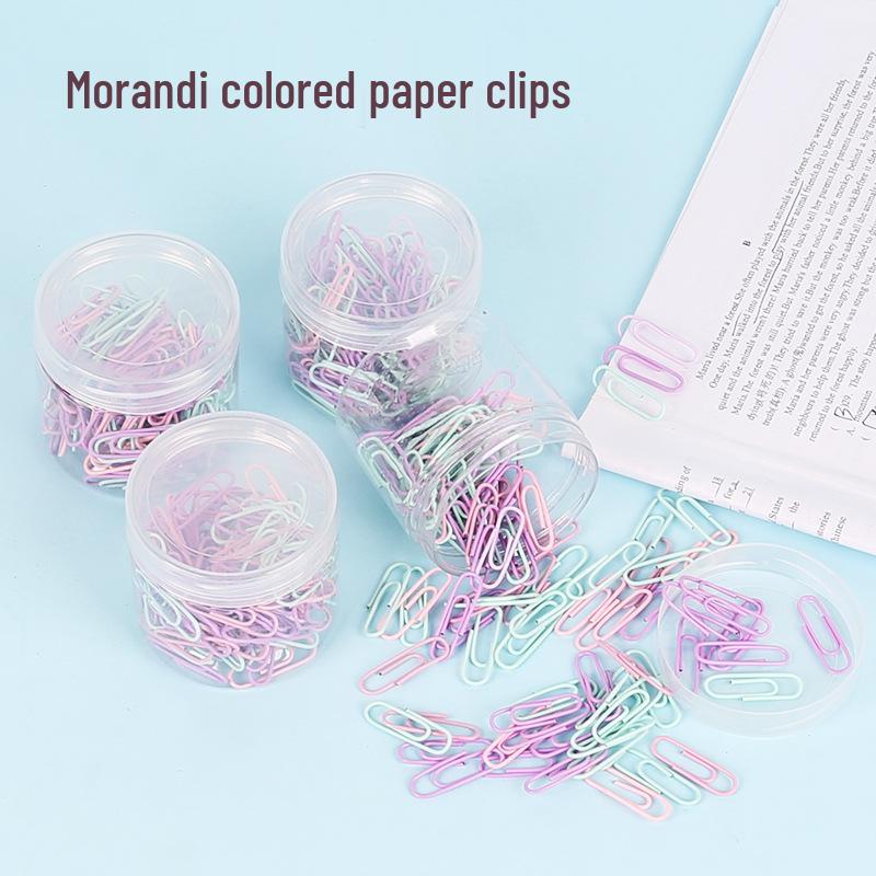 Morandi Color 28mm Cylindrical Paper Clips - Metal Clips for Office Organization