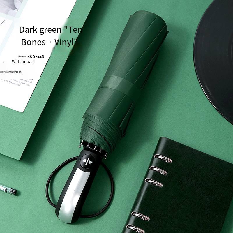 Chong Yi ten bone automatic three fold umbrella rainsun dual use vinyl sunblock umbrella business gifts