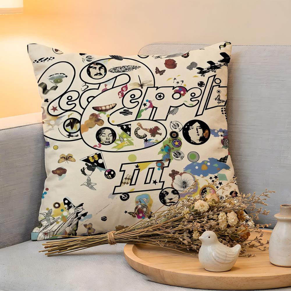 Cushion Cover  Linen  SkinFriendly Soft Decorative Case for Sofa Home Decor Band LLed ZZeppelin Pillow cover