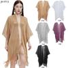European & American Style Gold and Silver Tassel Cape - Women's Transparent Summer Shawl