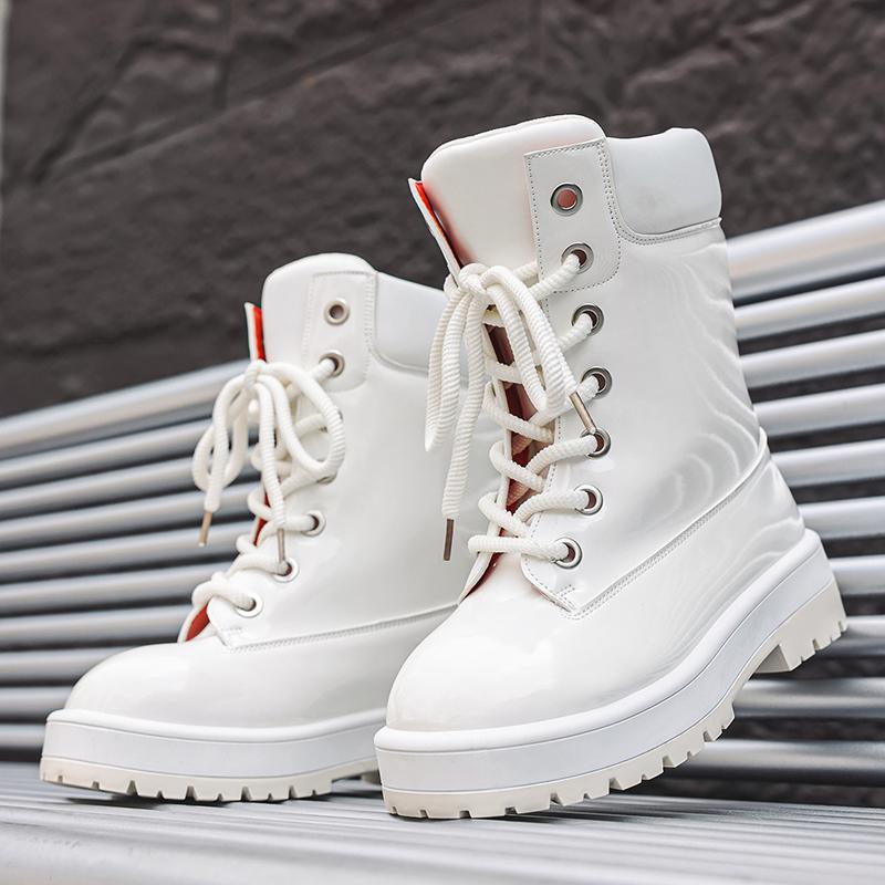 Fashion High Top Boots for Men Outdoor platform Mens Boots High Quality Lace-Up Casual Boots Lightweight Waterproof Ankle Boots