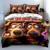 Interessantes Muster mit zwei Hunden, die durch Ziegel schauen, Bettbezug-Set, Digitaldruck, Bunte Polyester-Bettwäsche mit Reißverschluss