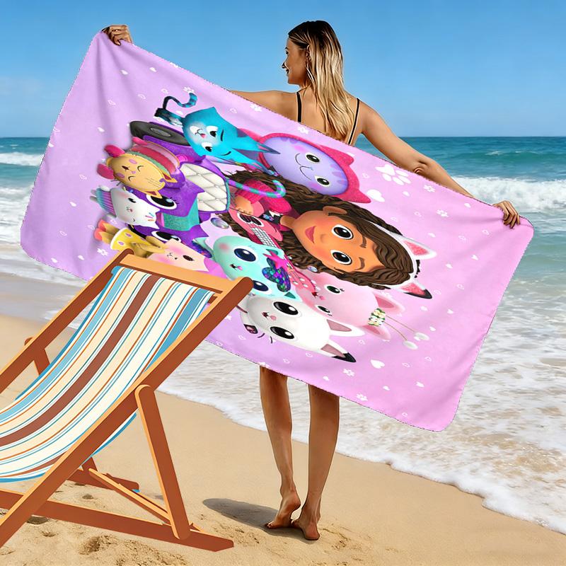 Asciugamano da Spiaggia con Stampa Gabby Dollhouse, Asciugamano Grande Morbido ad Asciugatura Rapida per Spiaggia Campeggio Nuoto