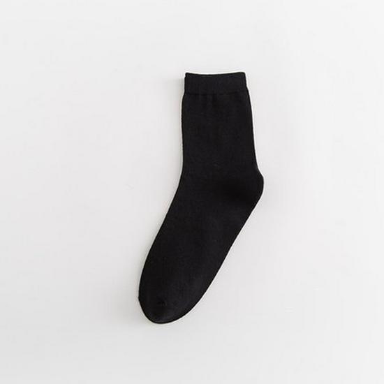 Men's Breathable Cotton Mid-Tube Socks - Sweat-Absorbent, Deodorant, Black & White, Business Casual for Spring/Summer