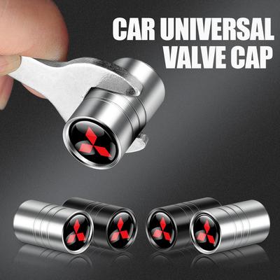 4 Stück 3D Metall Auto Rad Reifen Ventilkappen Luftventilabdeckungen Auto Schutz Zubehör für 9 Ralliart X EX L200 Pajero Colt