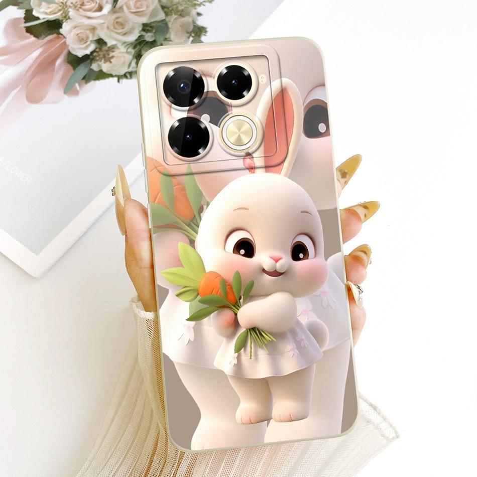 For Infinix Note 40 Pro 4G 5G / Note 40 Pro+ / Note40 X6853 Cute Cat Flower Cartoon Phone Case Soft Silicone Cover Bumpers