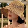 SUMMER Rattan Rainbow Bucket Hat 2color CH565