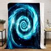 Blue Galaxy Spiral In Space Print Blanket Soft and Cozy Perfect for the Living Room Bed Sofa or a Nap,gift